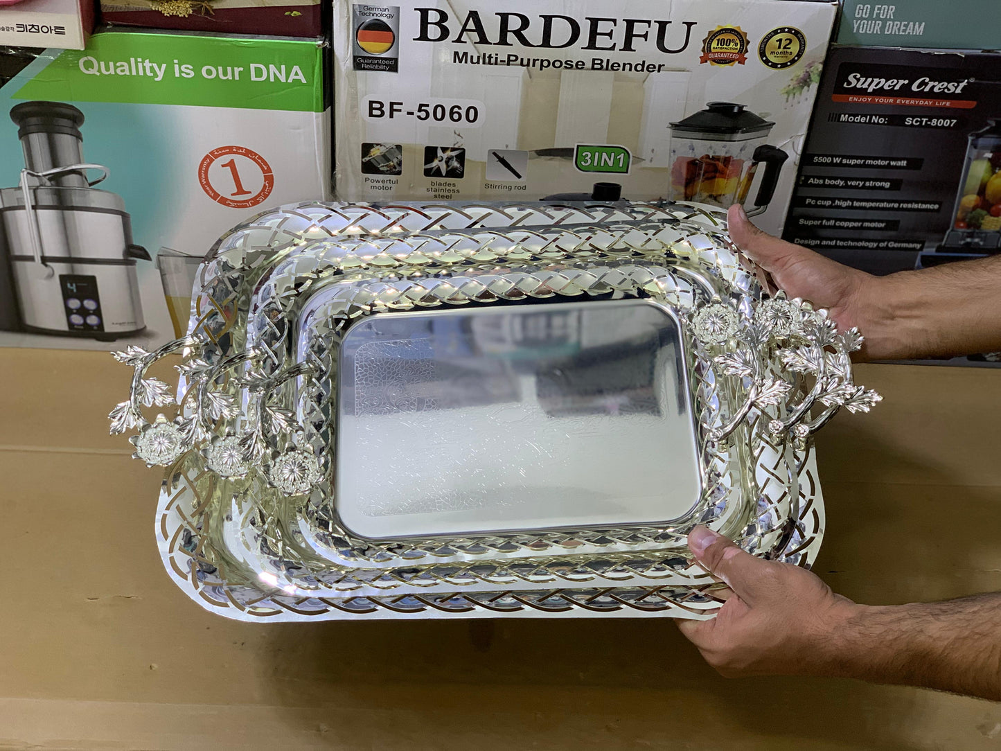 Stainless steel Tray set Model H-1 Silver