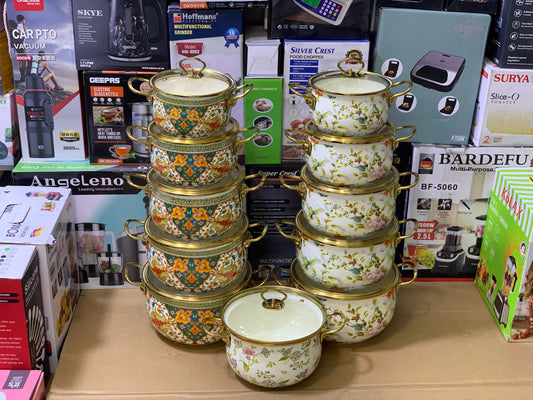 Non Stick Enamel Coating Cookware Set 10 Pieces