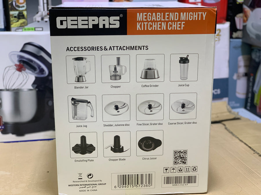 Geepas MegaBlend Mighty Kitchen Chef 4-in-1 Food Processor & Juicer Combo - 800W