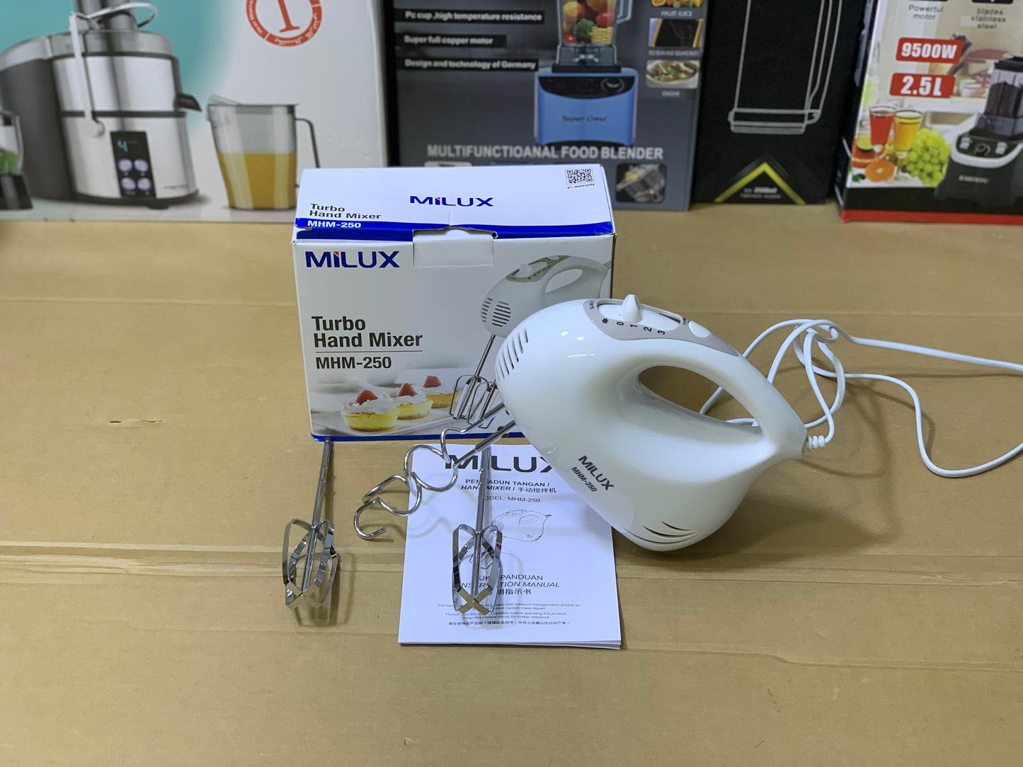 MILUX Brand Turbo Hand Mixer 200 watt | Coffee Beater | MHM-250