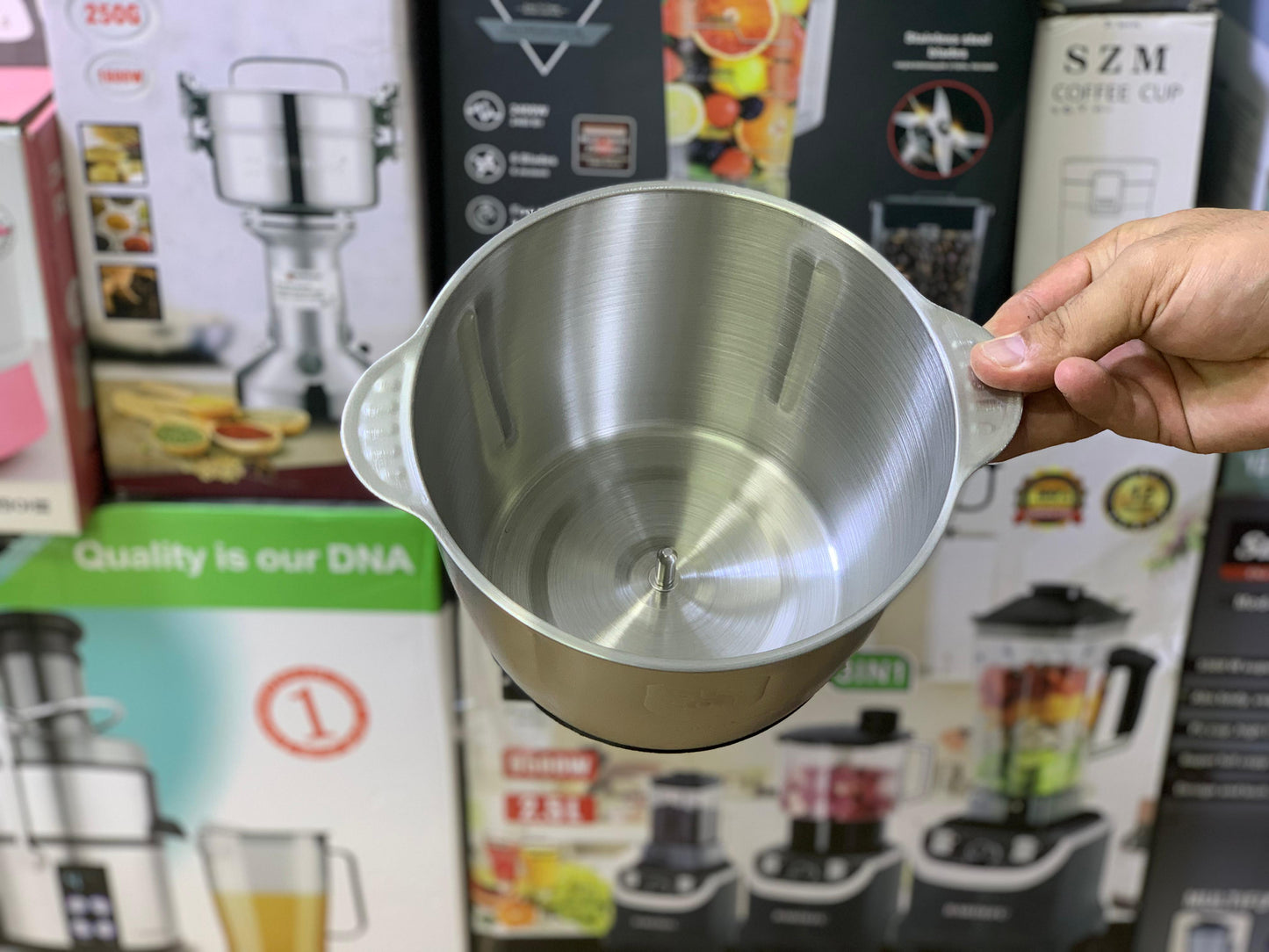 6 in 1 Food Chopper and Lasi maker double bowls and double blades