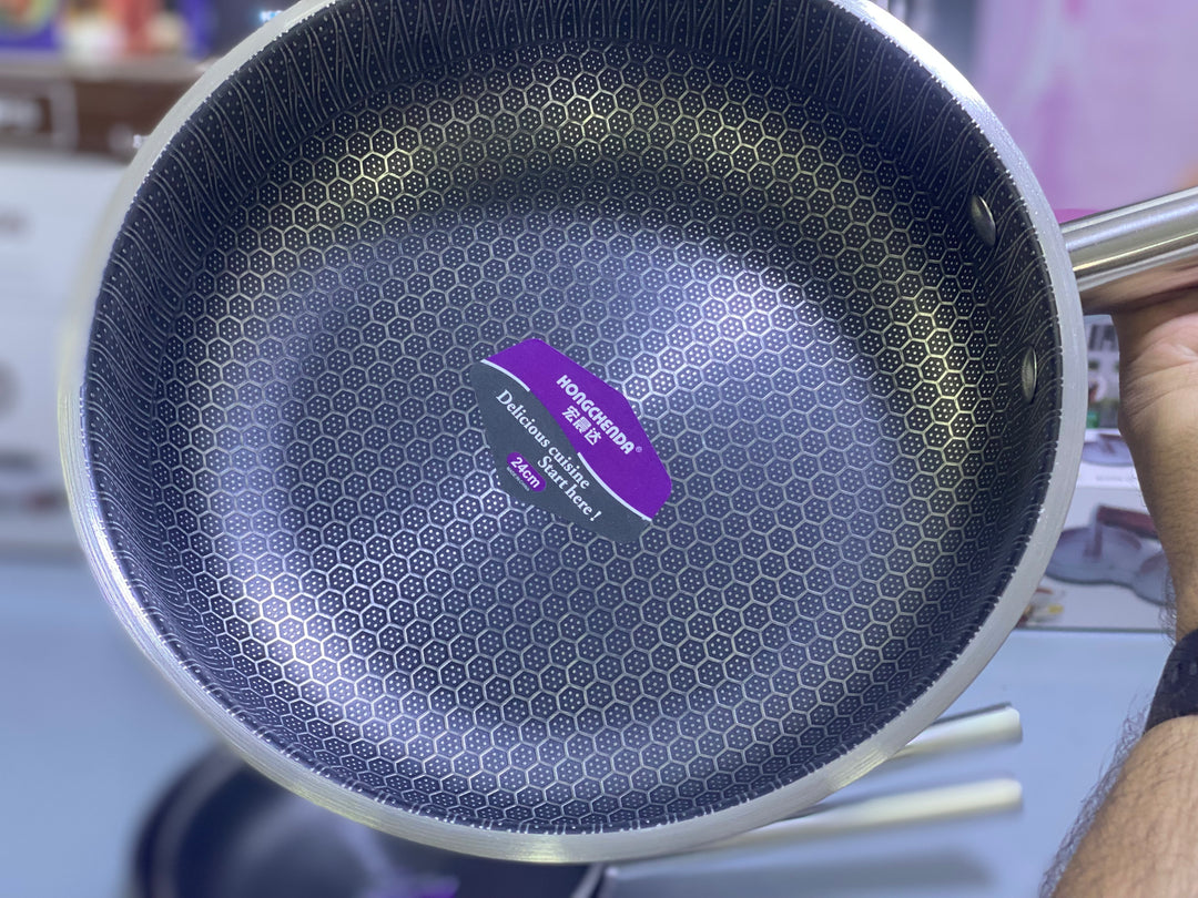 Non Stick Honeycomb Pattern Frying Pans with Removable Handles