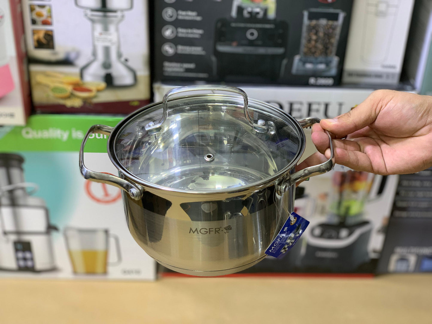 MGRF 12 Pieces Cookware Set Stainless Steel 18/10 Super Capsule Bottom