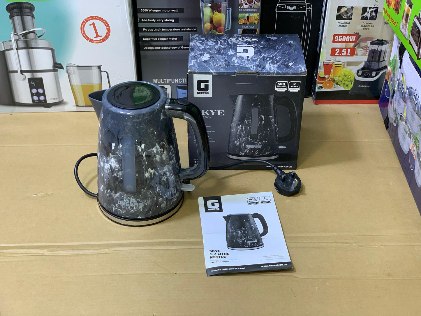 Geepas SKYE Collection Electric Tea Kettle 1.7L and 2200w | Model: GK38067UK-BK