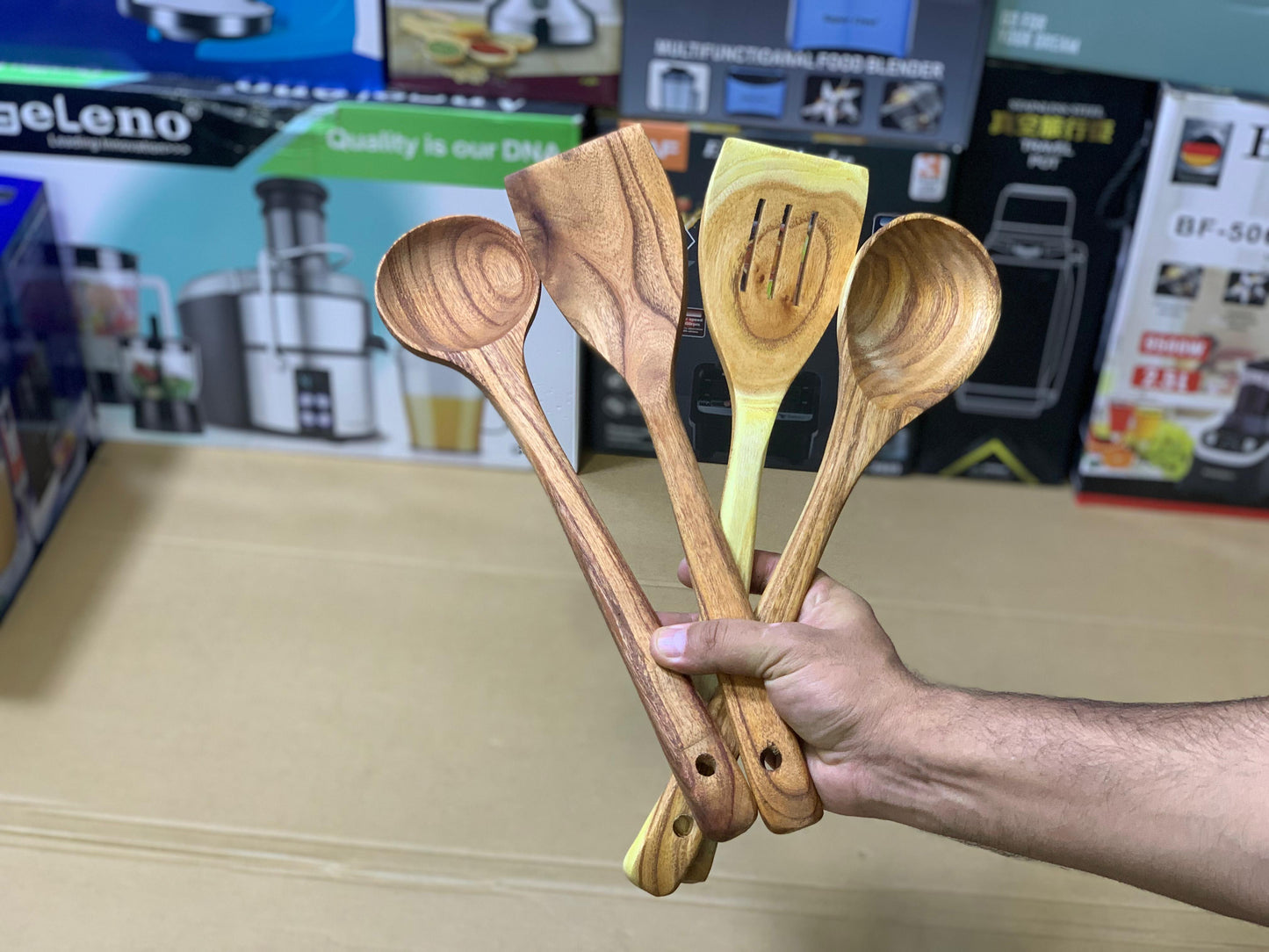 Pure Wooden Spoon 4 Pcs