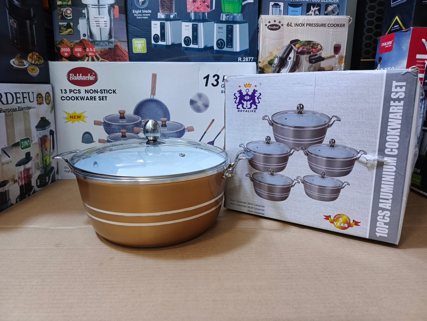 Royalife 10 PCS Aluminum Cookware Set