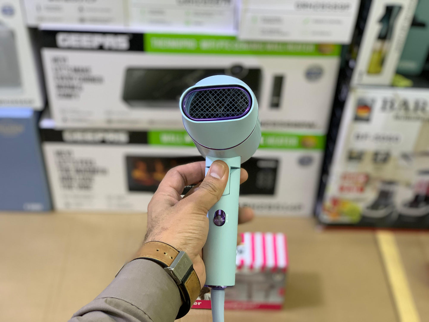 Kolax brand Hair dryer 2100 watt and 2 level speed Foldable over heating protection 350ml capacity