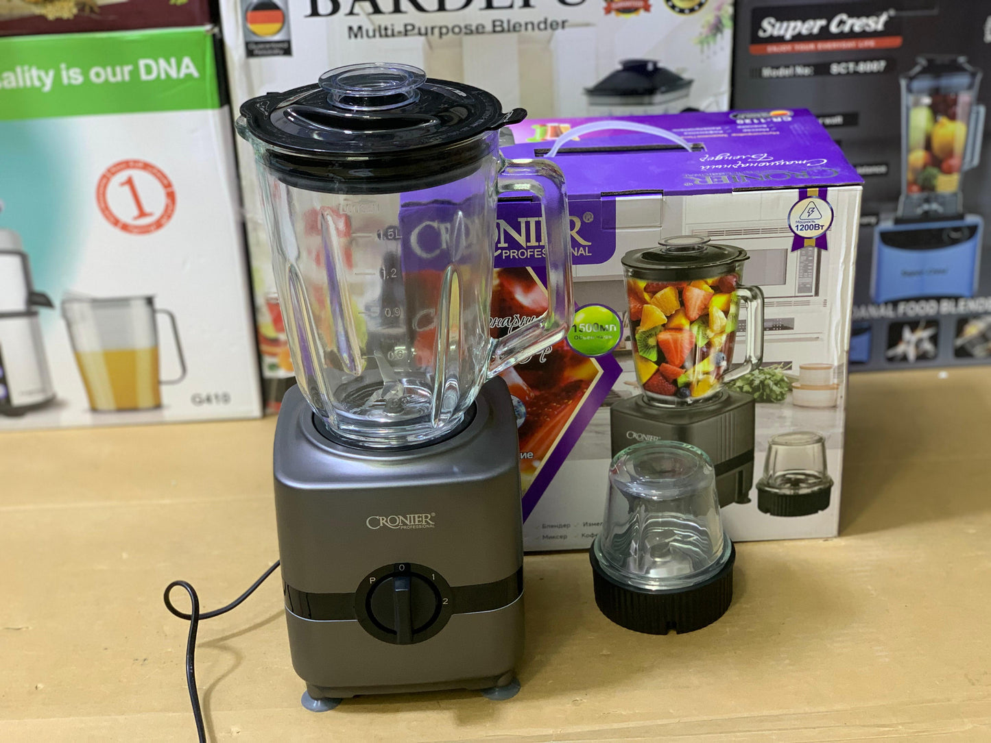 Cronier Multifunctional 2 in 1 Blender Juicer and Grinder