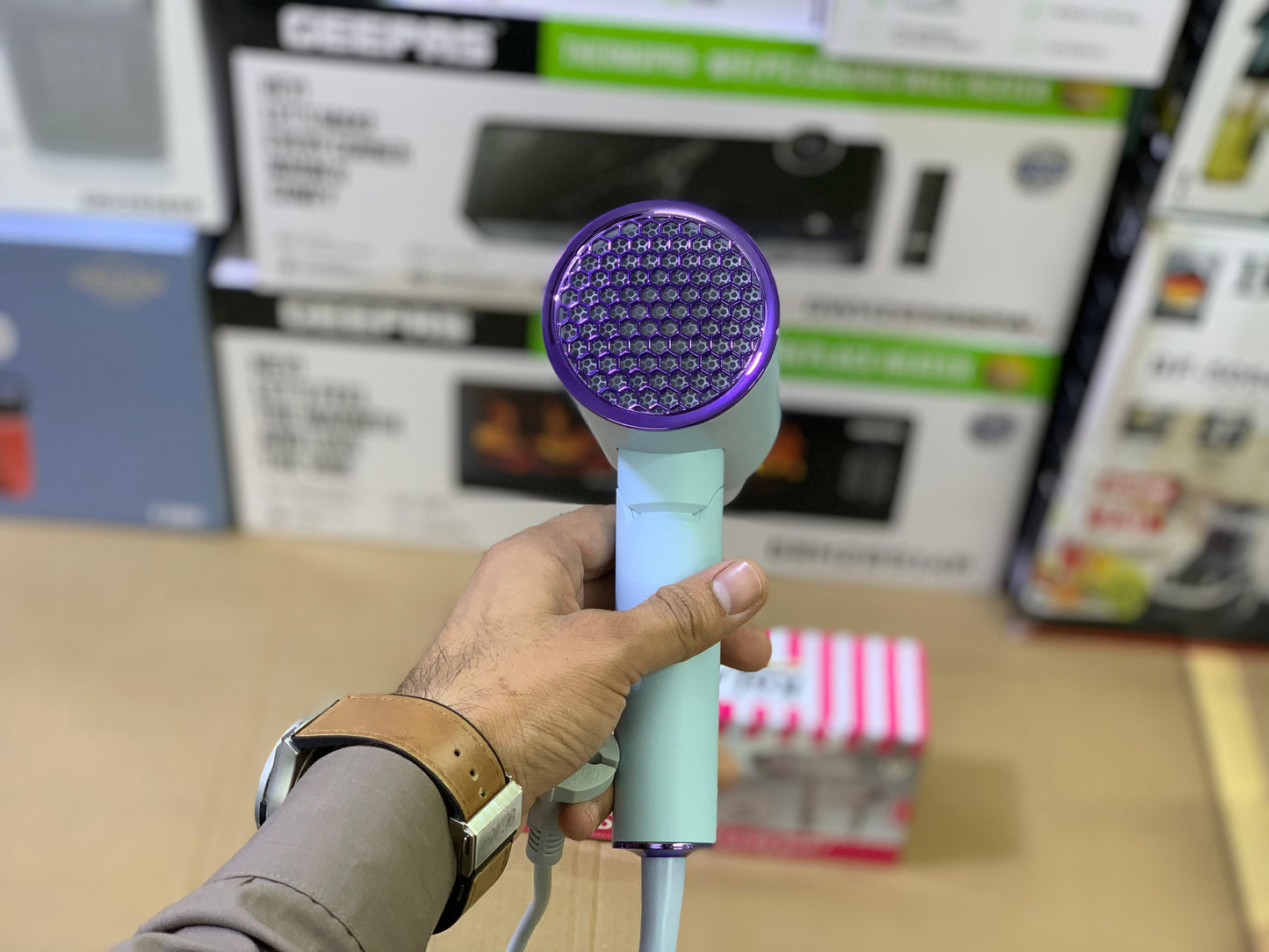 Kolax brand Hair dryer 2100 watt and 2 level speed Foldable over heating protection 350ml capacity