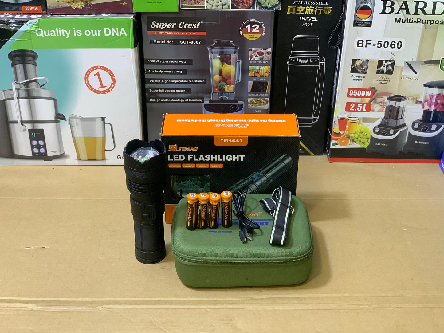 LED Flashlight Ym-G501 | Camping Torch