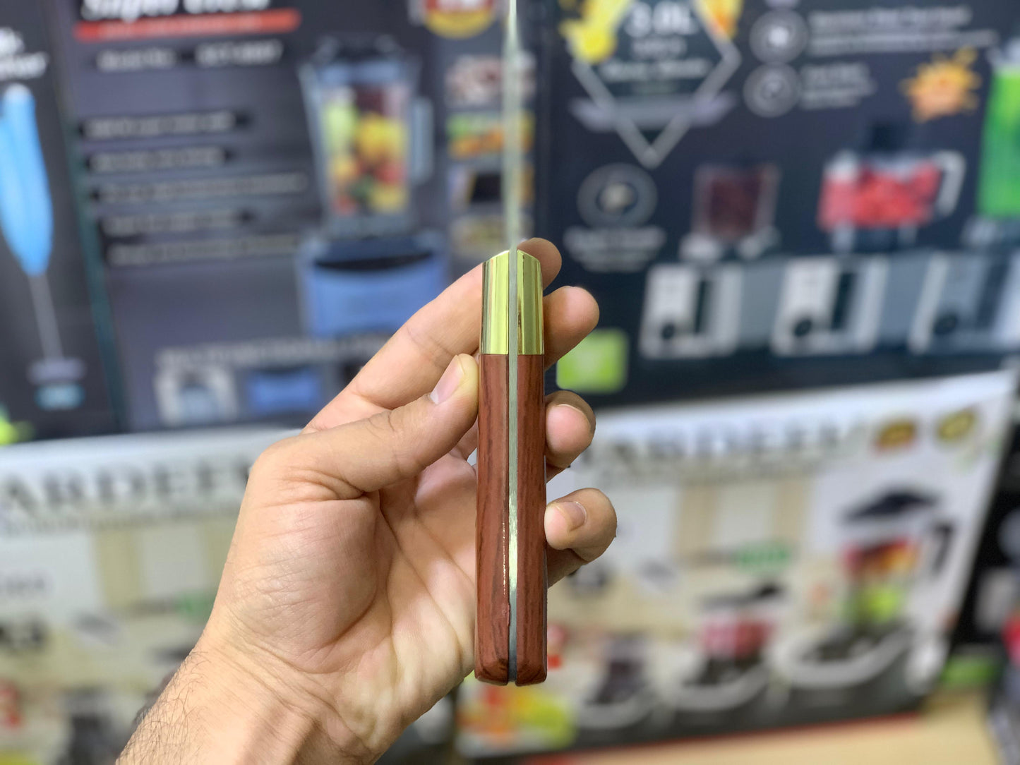 Single Knife Set With Wooden and Golden Handle