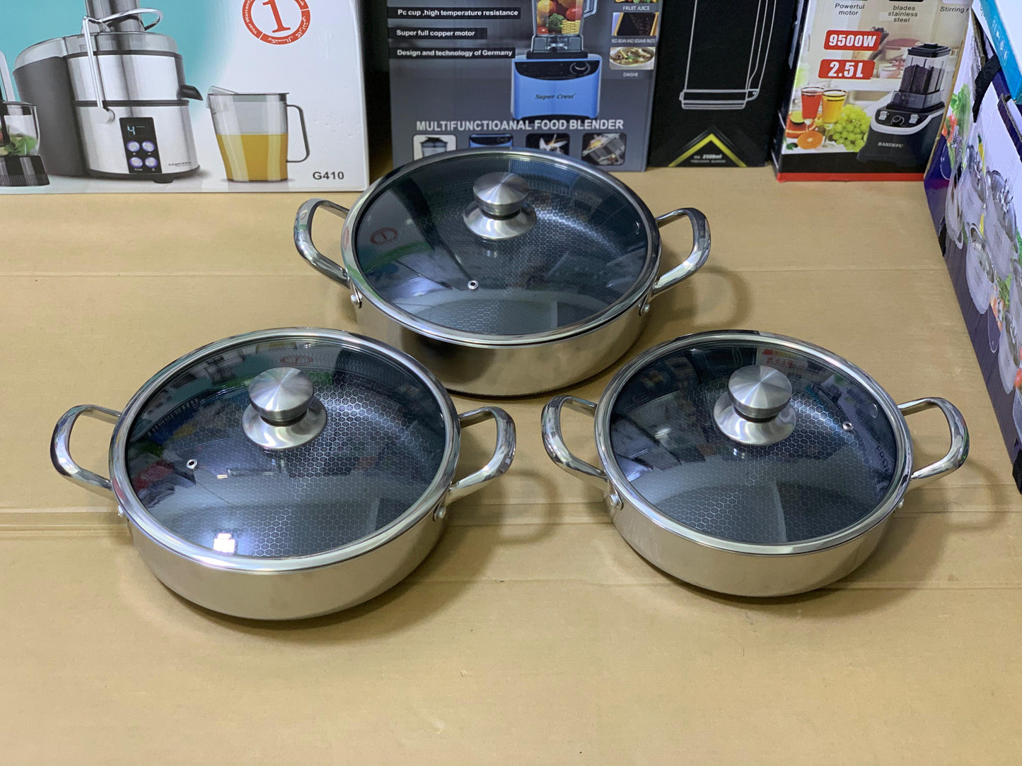 Laser Coating Shallow Casserole Complete Set Pure Non Stick