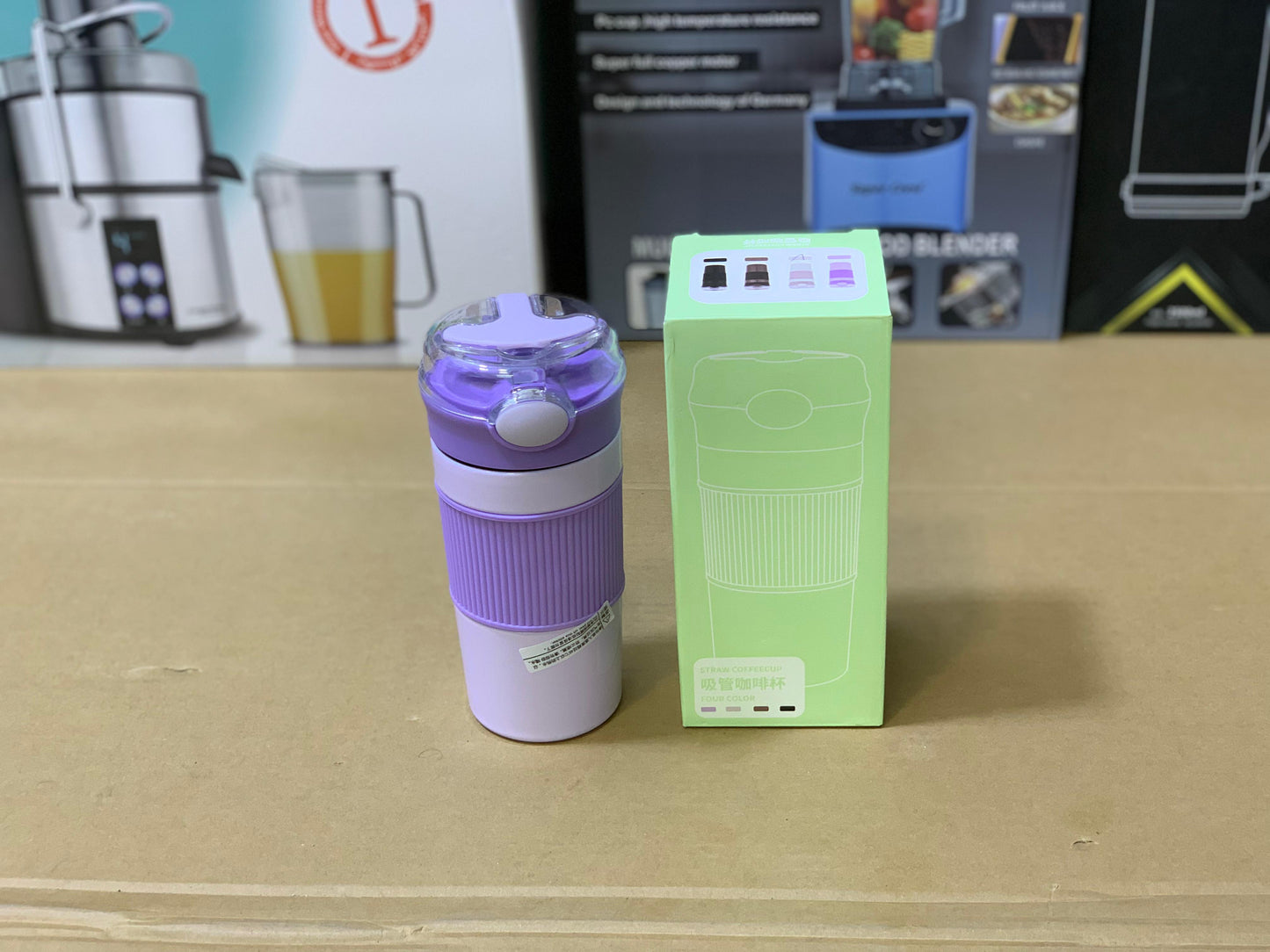 Straw Coffee Cup Stainless Steel SUS 304 400ml