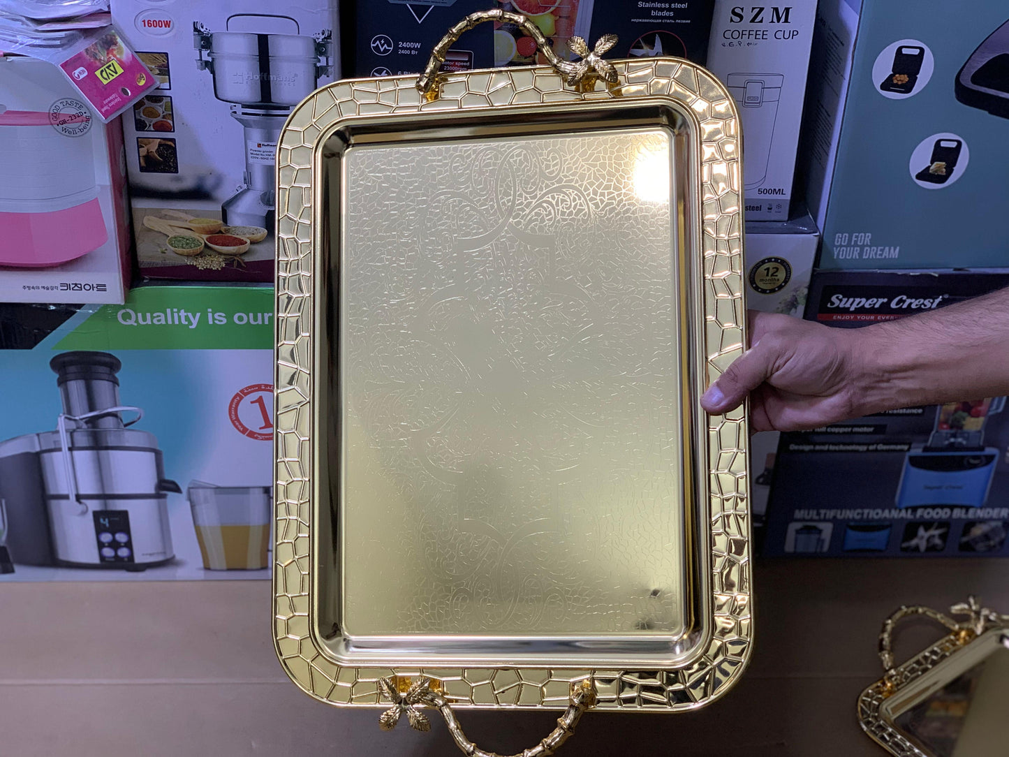 Stainless steel Golden Tray set Model H-1 Golden