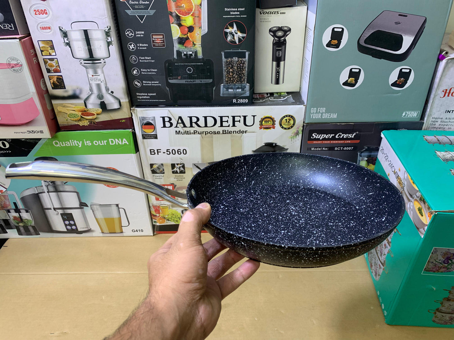 UAKEEN Germany Forged Frying Pan Granite Coating Flat Surface