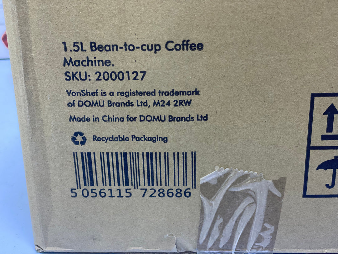 VonShef Bean to Coffee Machine 1.5L