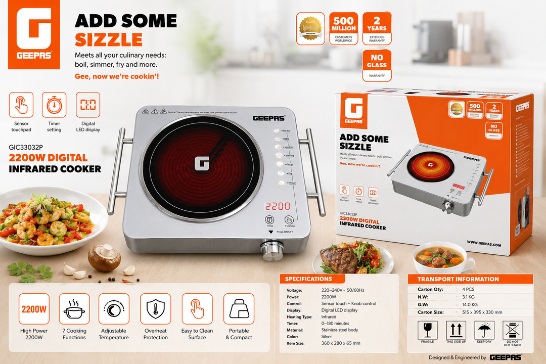 Geepas 2200W Digital Hot Plate 33032