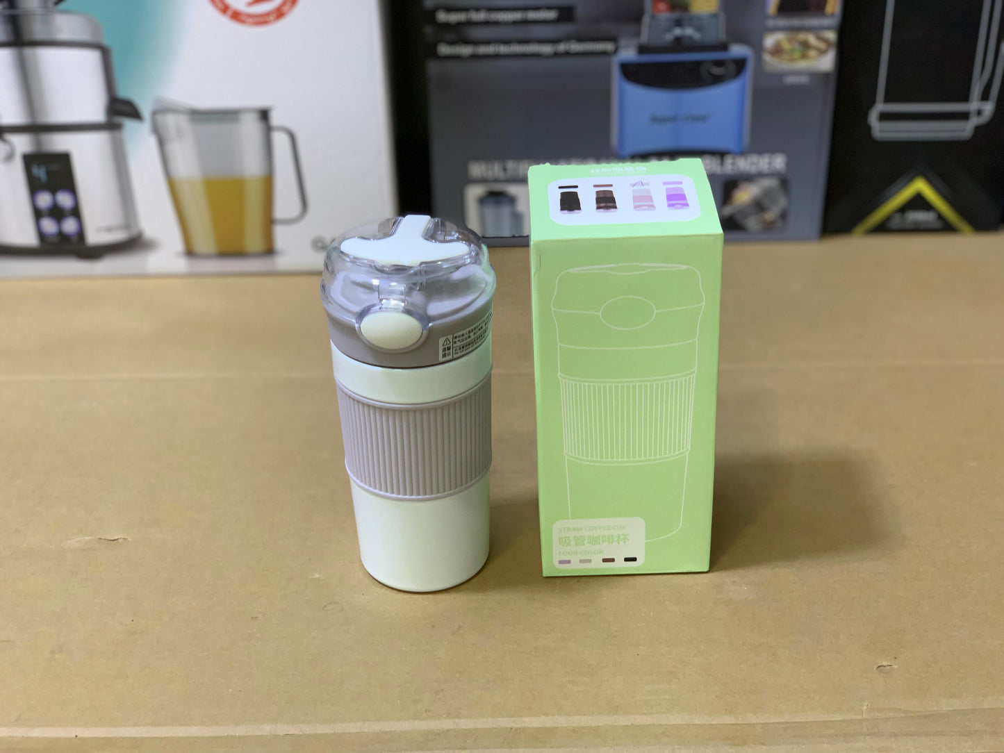 Straw Coffee Cup Stainless Steel SUS 304 400ml