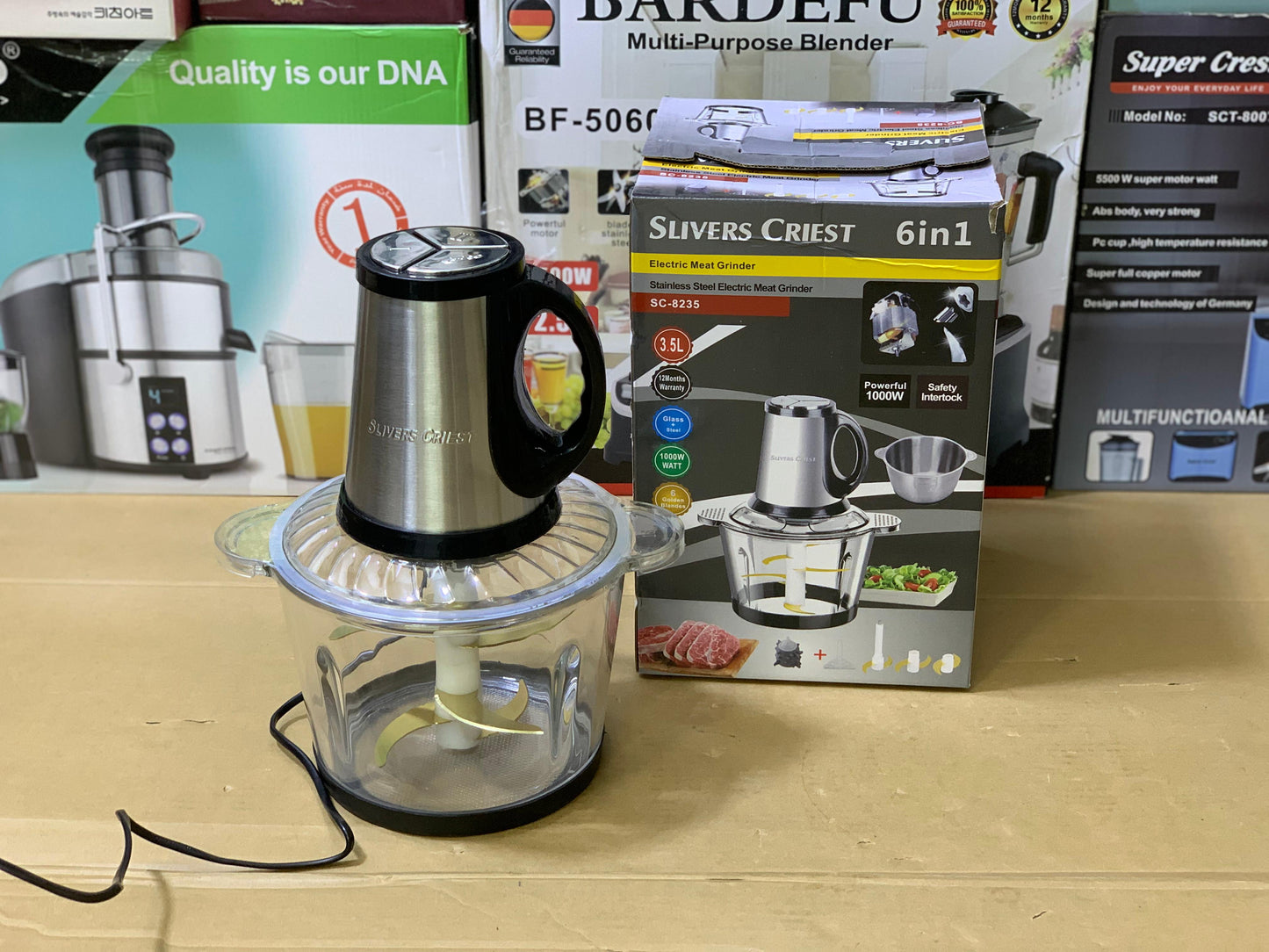 6 in 1 Food Chopper and Lasi maker double bowls and double blades