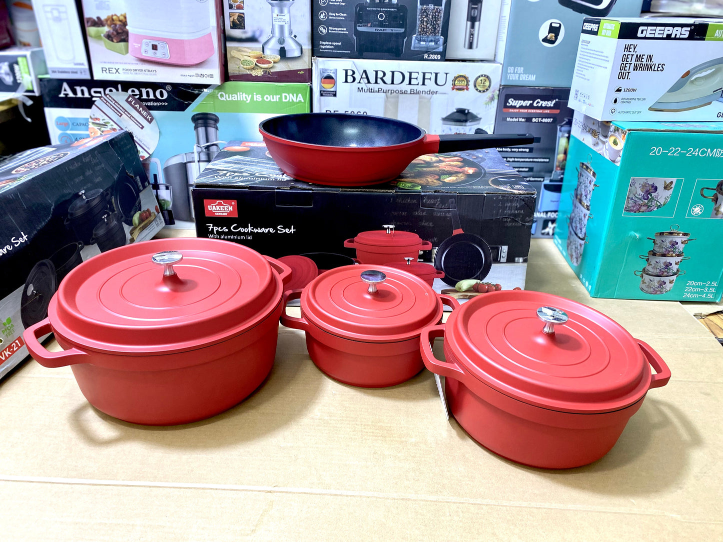 UAKEEN 7 pieces Die-Casting Aluminium Cookware Set|VK-21
