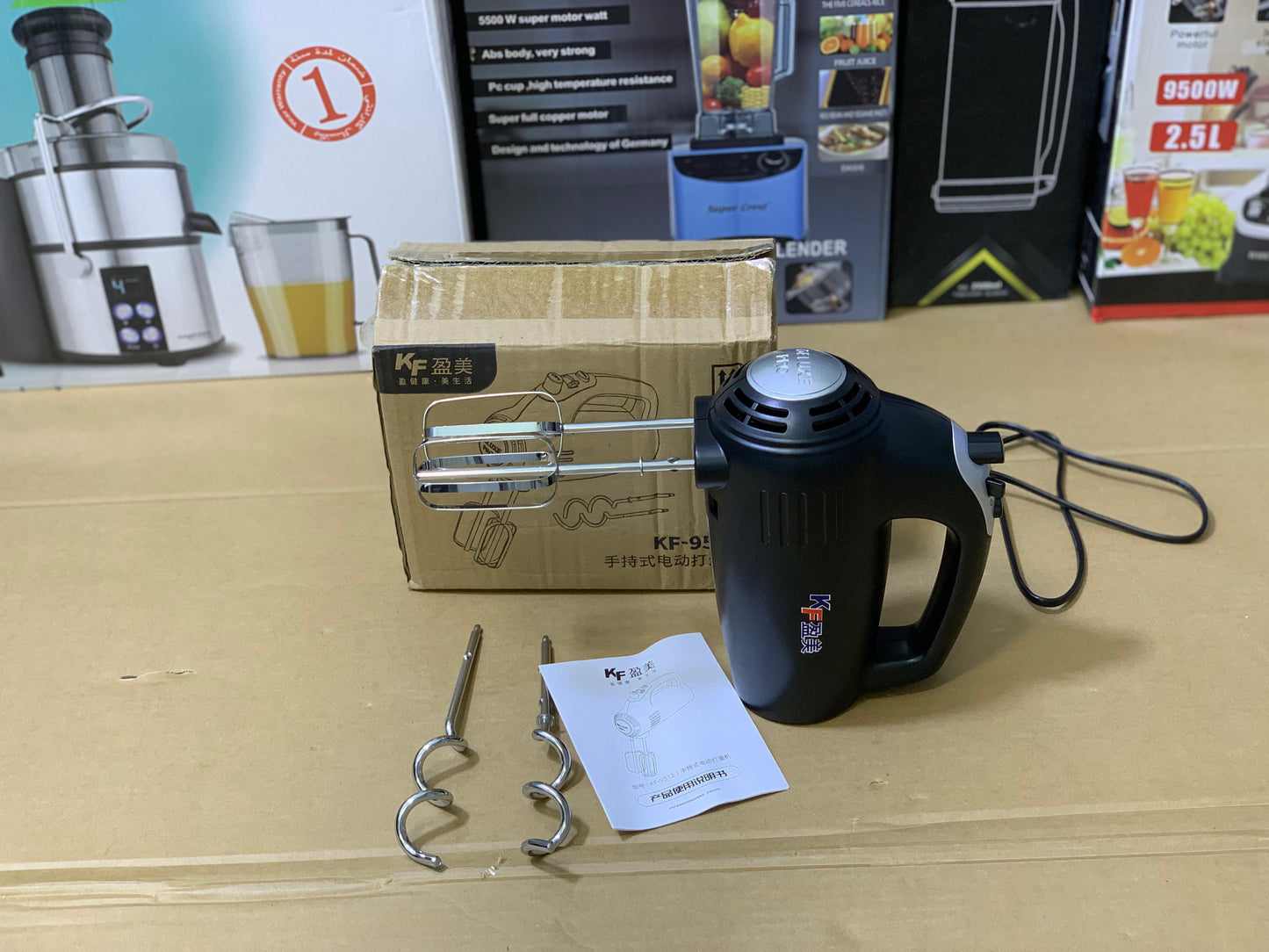 KF Brand Hand Mixer Stainless Steel Tool 200watt | Model no :KF-9512