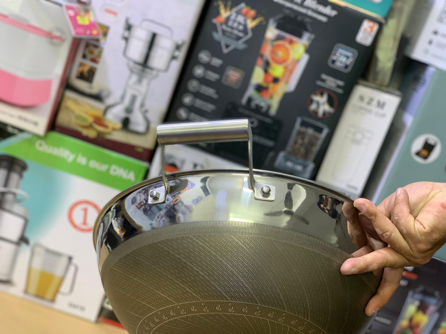 Laser Coating Handi, Karahi, Silver Gray