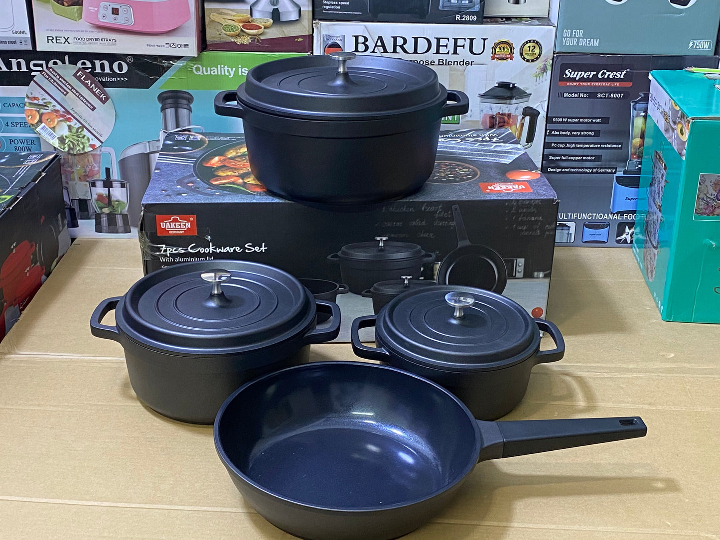 UAKEEN 7 pieces Die-Casting Aluminium Cookware Set|VK-21