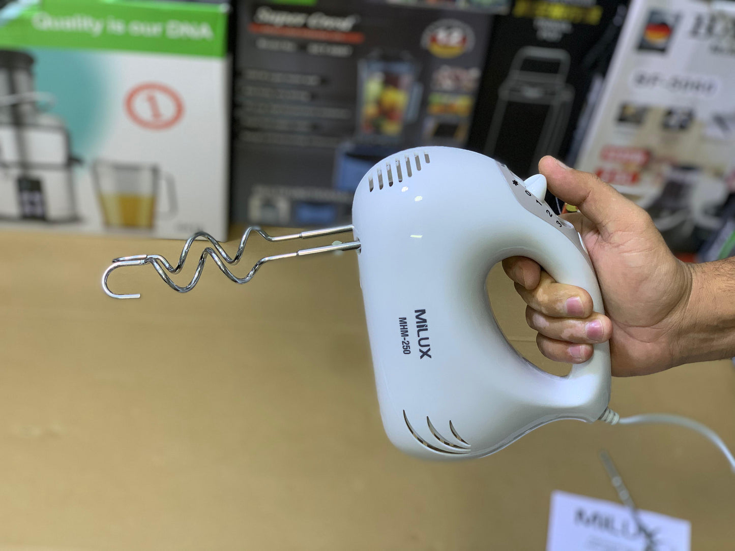 MILUX Brand Turbo Hand Mixer 200 watt | Coffee Beater | MHM-250