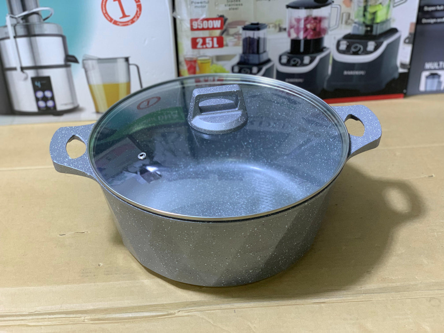 HK brand 12 pieces granite coating pure nonstick cookware set