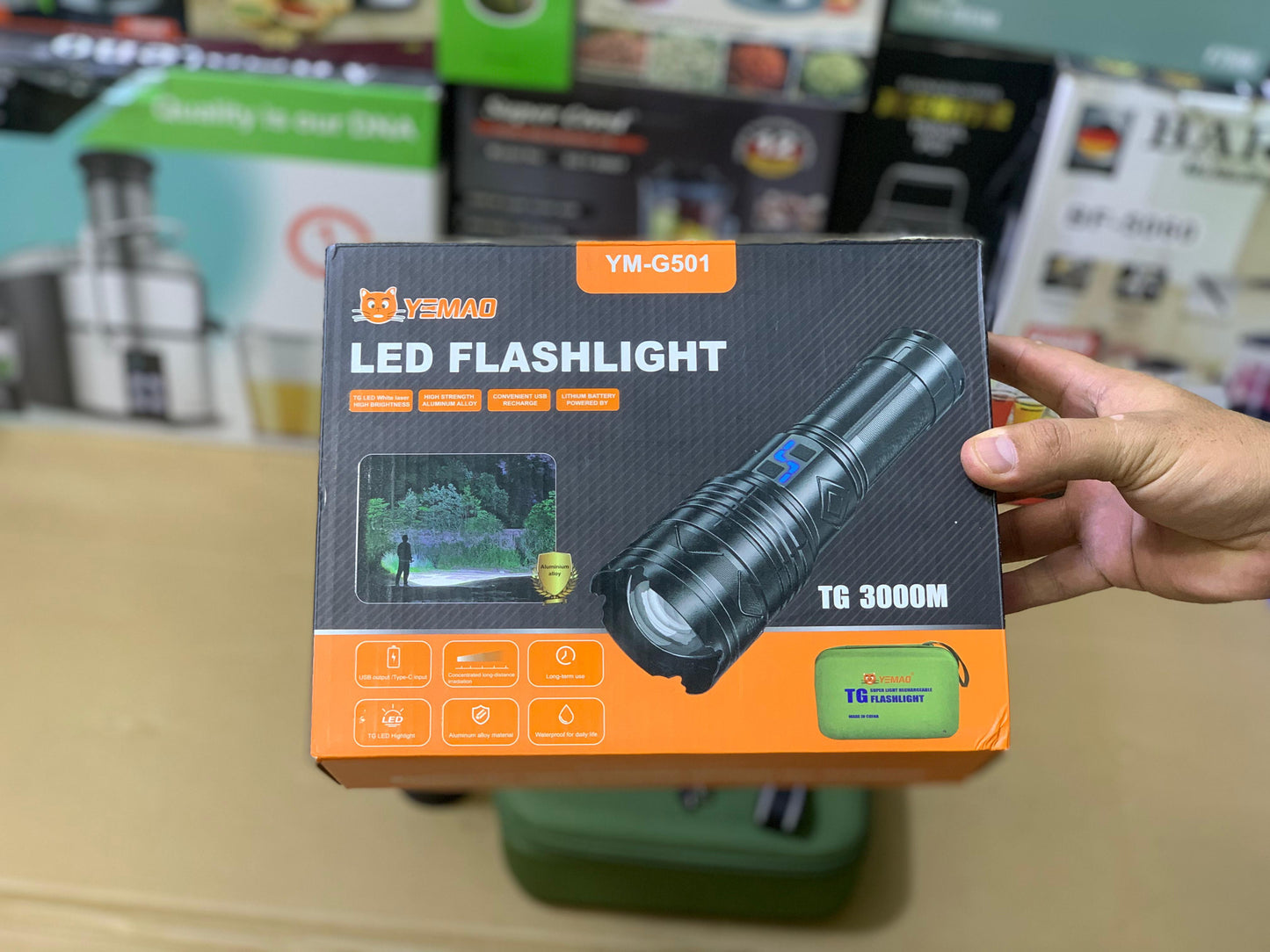 LED Flashlight Ym-G501 | Camping Torch
