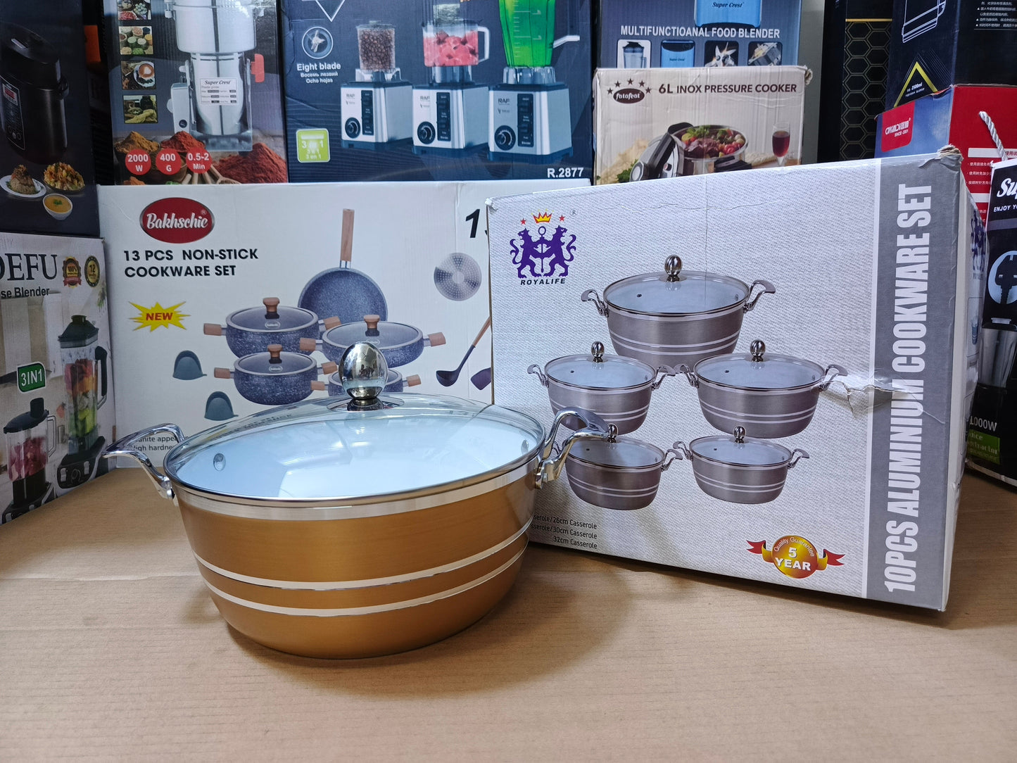 Royalife 10 PCS Aluminum Cookware Set