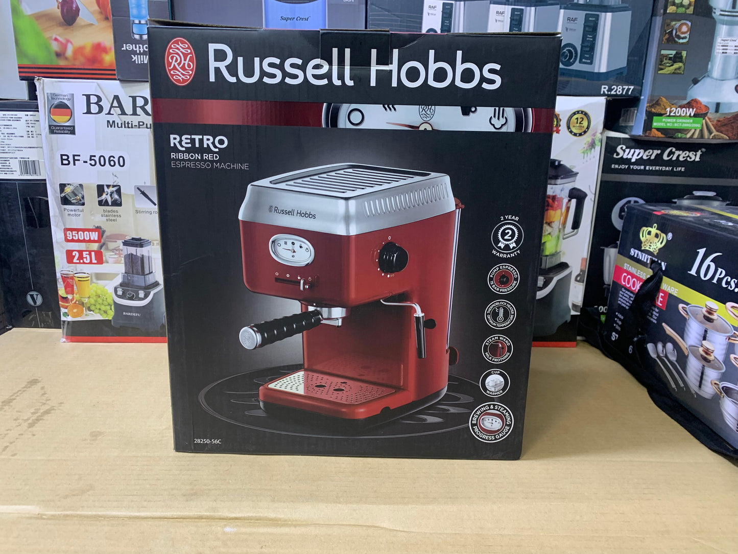 Russell Hobbs Ribbon Red Espresso Machine
