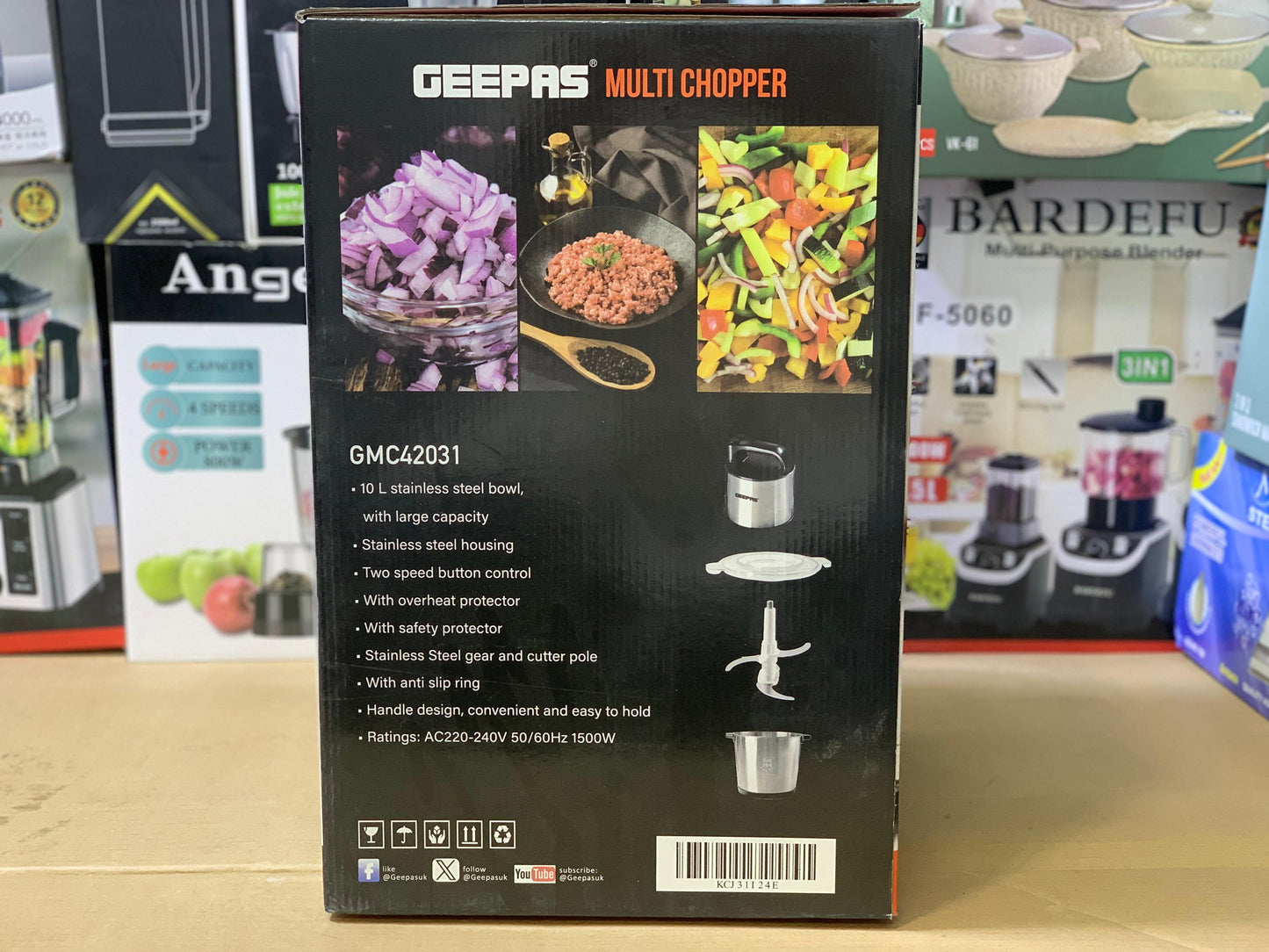 Geepas Commercial Meat Chopper | 1500W & 10L