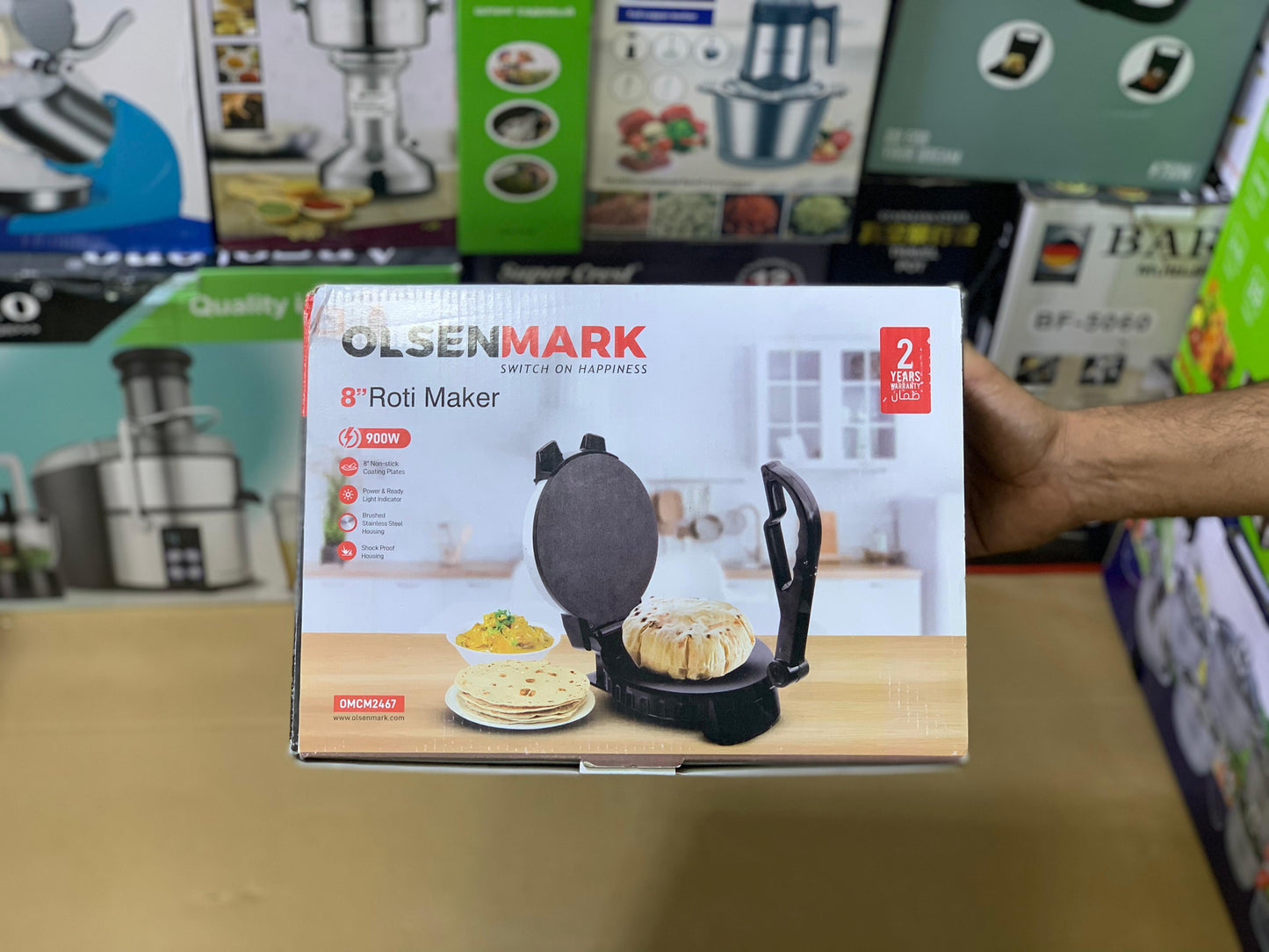 Olsen Roti Maker Non-Stick Coating Plates | |900W