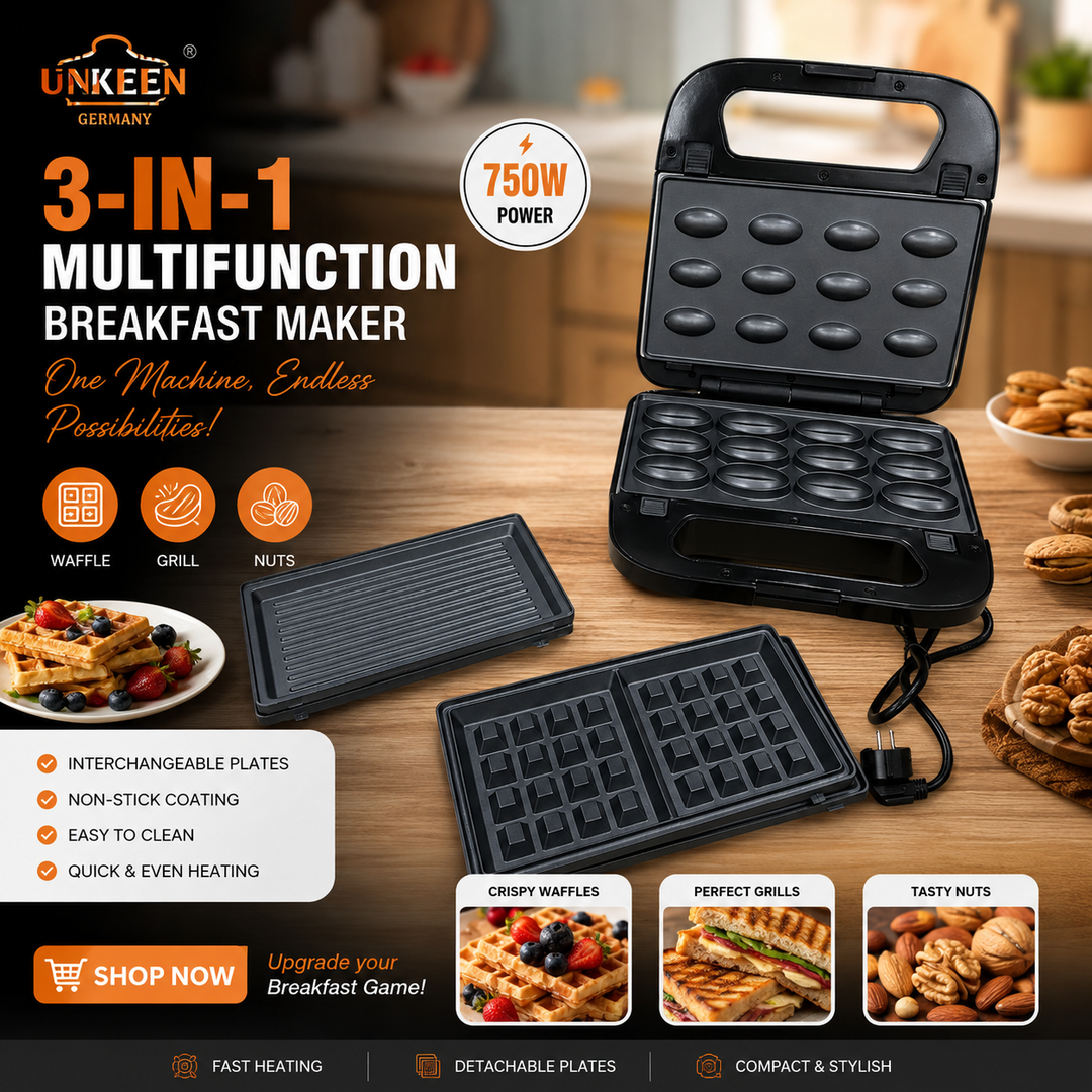 UAKEEN 3-IN-1 Sandwich Maker ZL-409