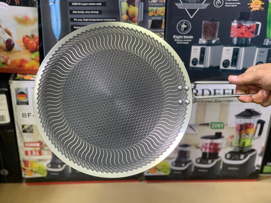 Laser coated Honeycomb pattern Long Handle tawa 34cm | sus316 Nonstick and stainless steel